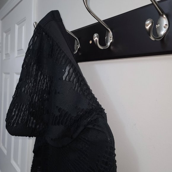 PlastikWrap Textured Hooded Cyberpunk Half Zip Cardigan - Picture 7 of 7